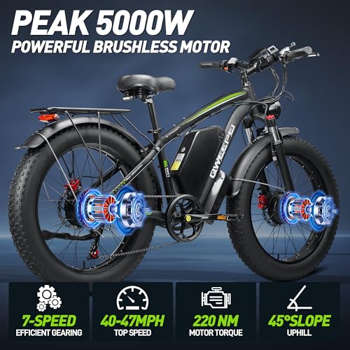 24 Inch 5000W 52V Dual Motor Electric Bike with 32AH Battery W1803