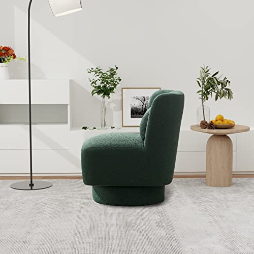 Green Boucle Swivel Barrel Chair H628