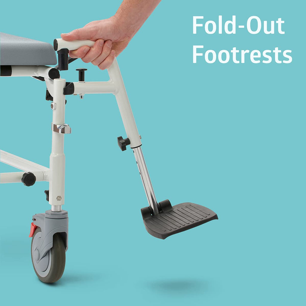 Aluminum Shower Commode Transport Chair, 275 lbs. Capacity O8433