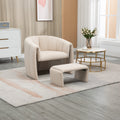 Velvet Upholstered Accent Chair with Ottoman C86713