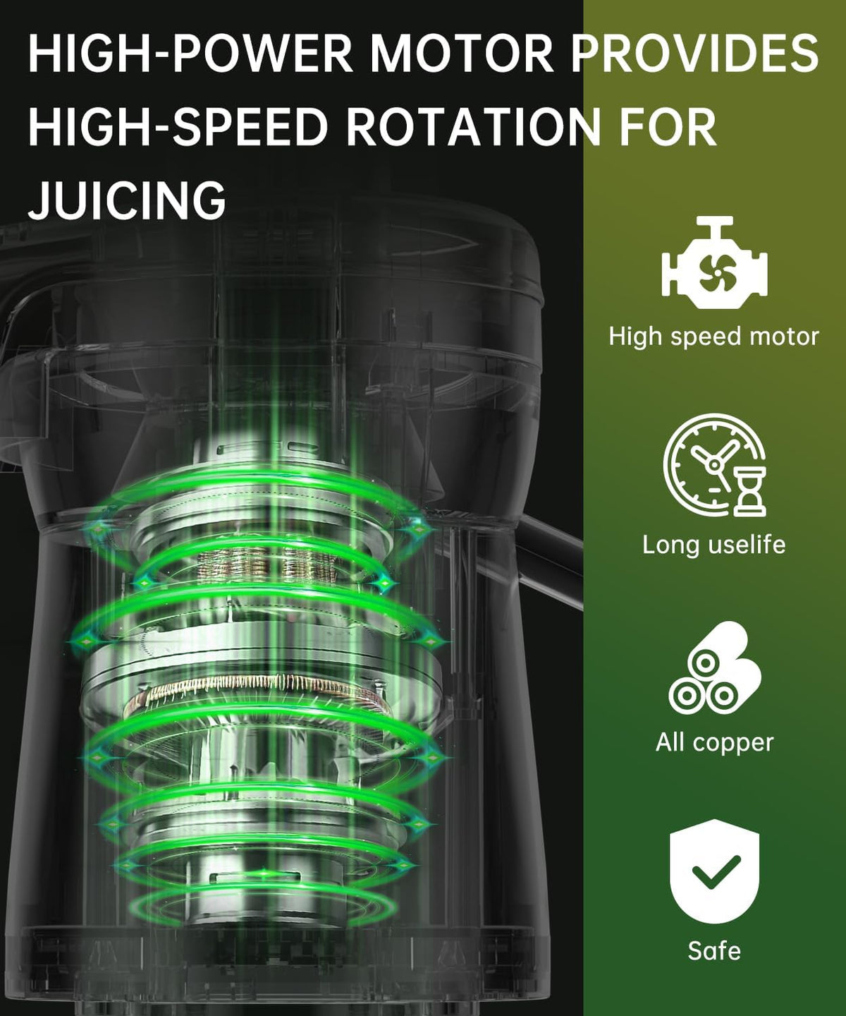 500W Stainless Steel Juicer with 3 Inch Wide Chute D907