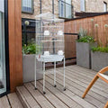 Iron Pointed Top Floor Bird Cage with Wheels White F3729