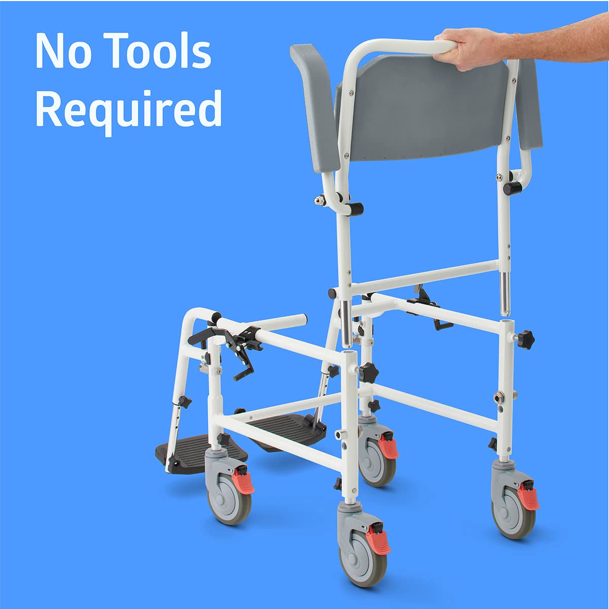 Aluminum Shower Commode Transport Chair, 275 lbs. Capacity O8433