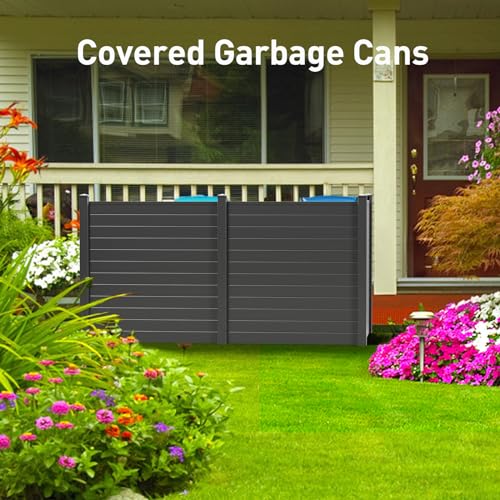 48"W X 48"H Black Vinyl 3 Panel Fence Screen I410