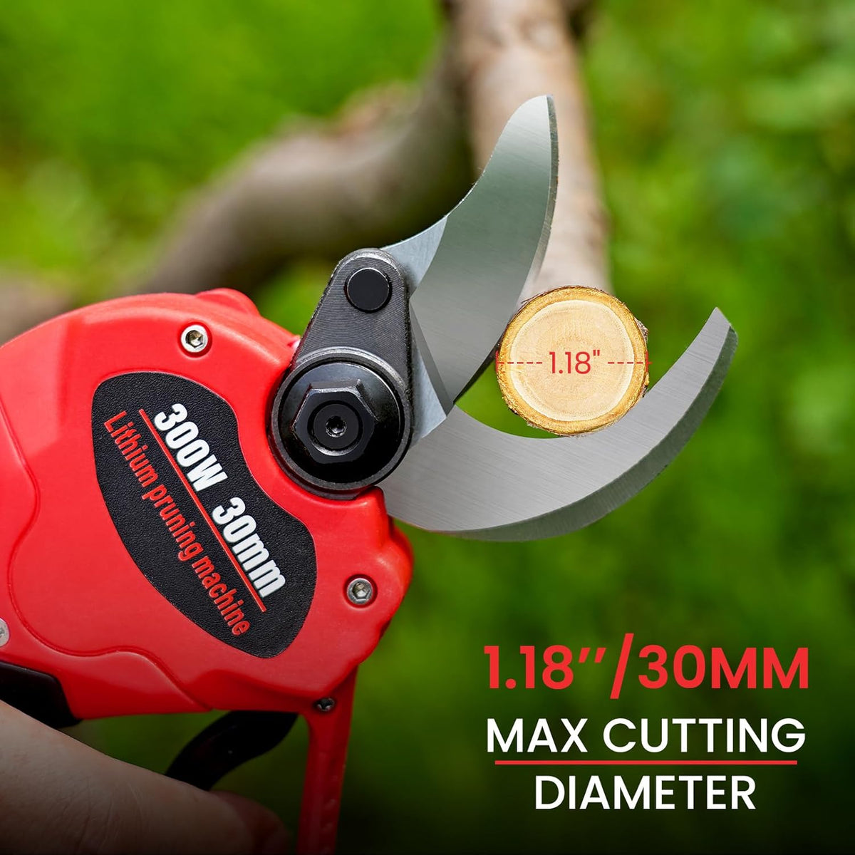 Cordless Electric Pruning Shears with Two 2.0Ah Batteries and Replacement Blades Set A677