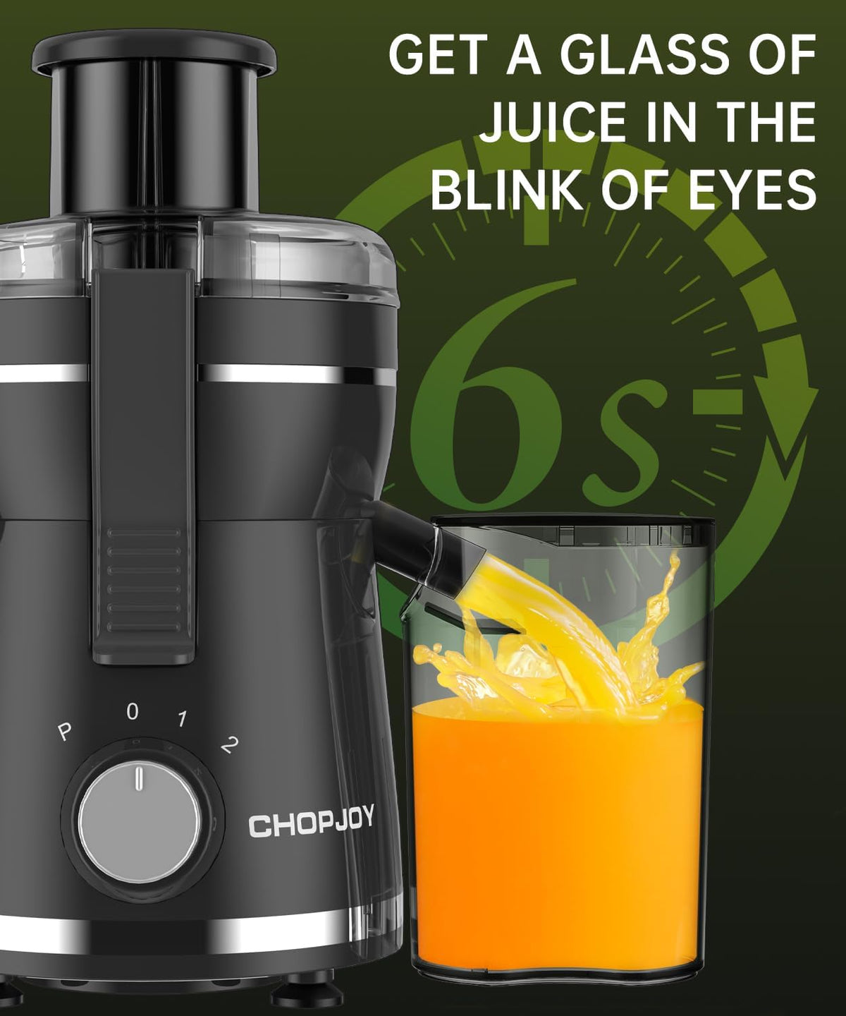 500W Stainless Steel Juicer with 3 Inch Wide Chute D907