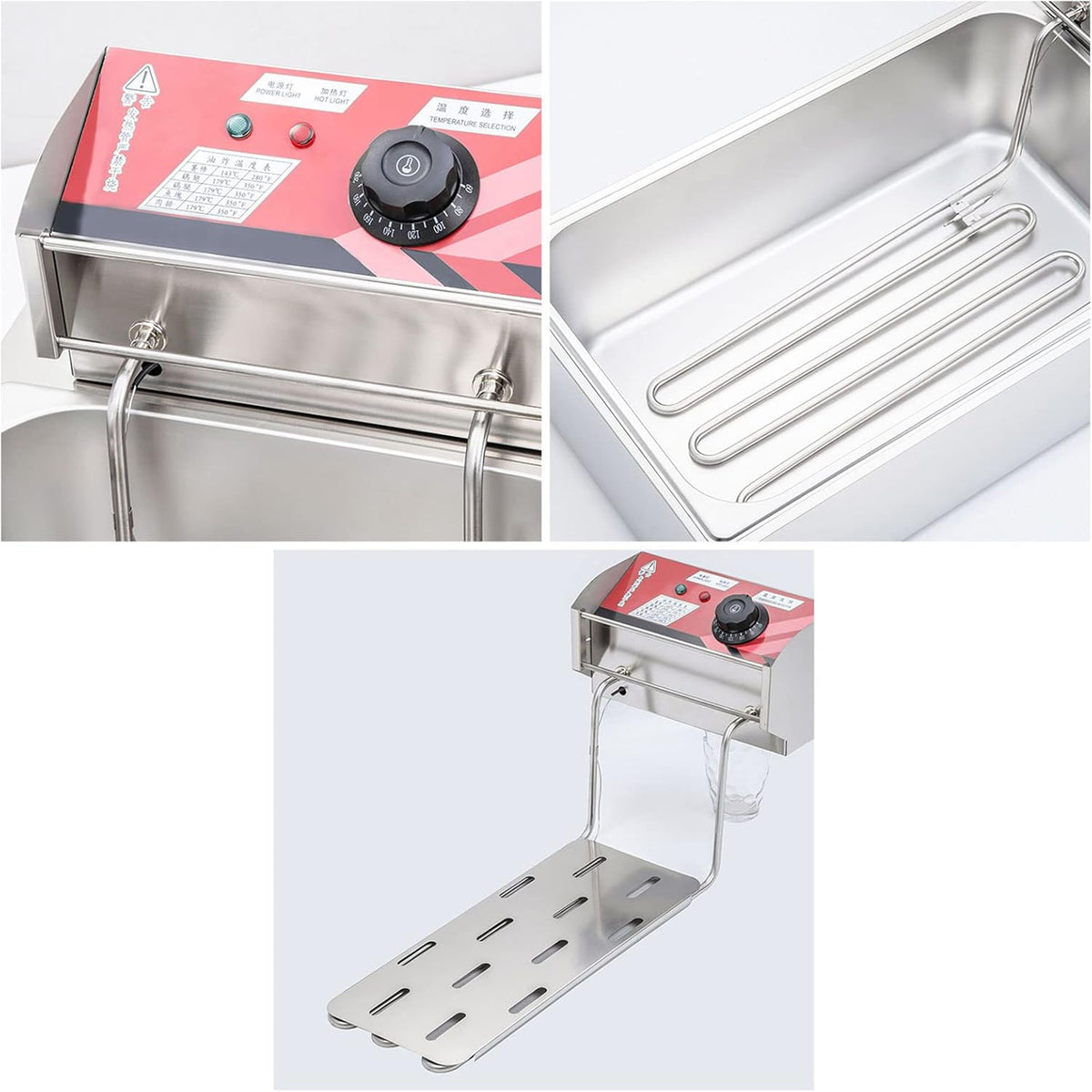 3000W Electric Double Deep Fat Fryer, 12L, 2 Oil Baskets, Adjustable Temperature Z388330