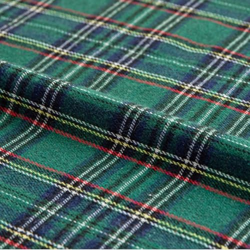 Pack of 2 Green Plaid Decorative Throw Pillow Covers, 20 x 20 Inches C721