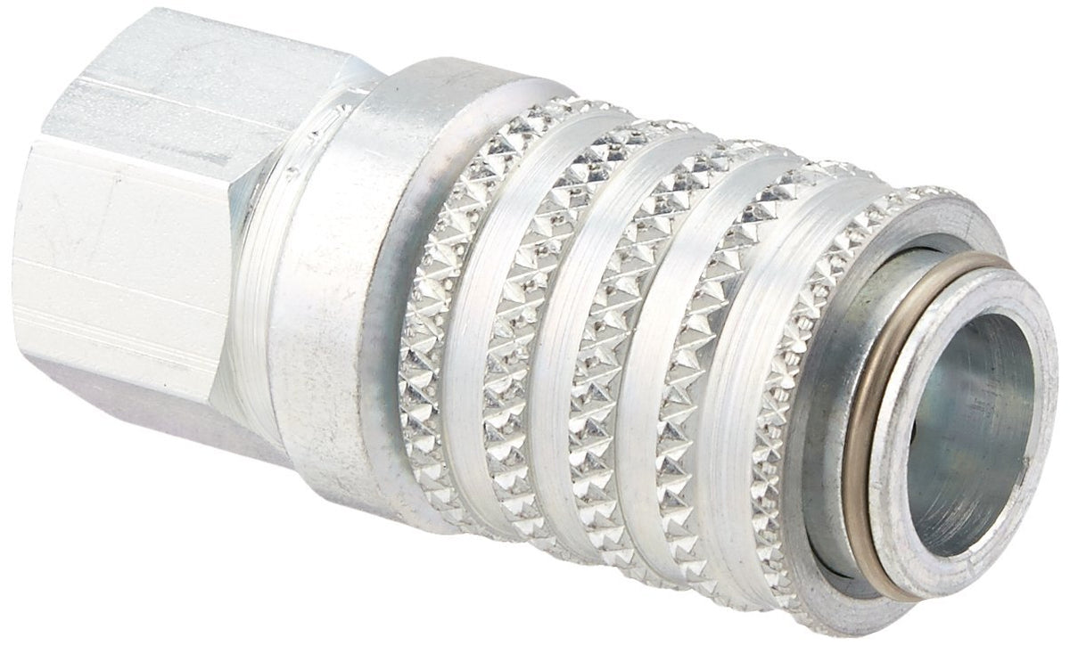 Steel Test Port Quick Coupler with Female Pipe Thread, 1/8" Body Size, 1/8"-27 NPTF Thread Size, 1.67" Length Pack of 2 Q139