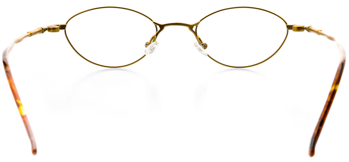 Oval Shape Metal Full Rim Prescription Eyeglasses, Bronze Antique Gold V2671