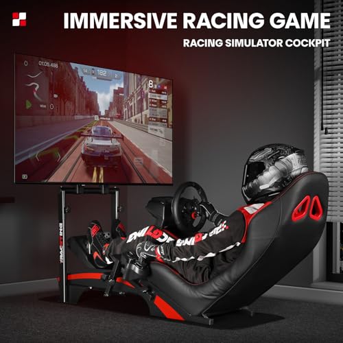 Racing Simulator Cockpit with TV Monitor Stand M7967