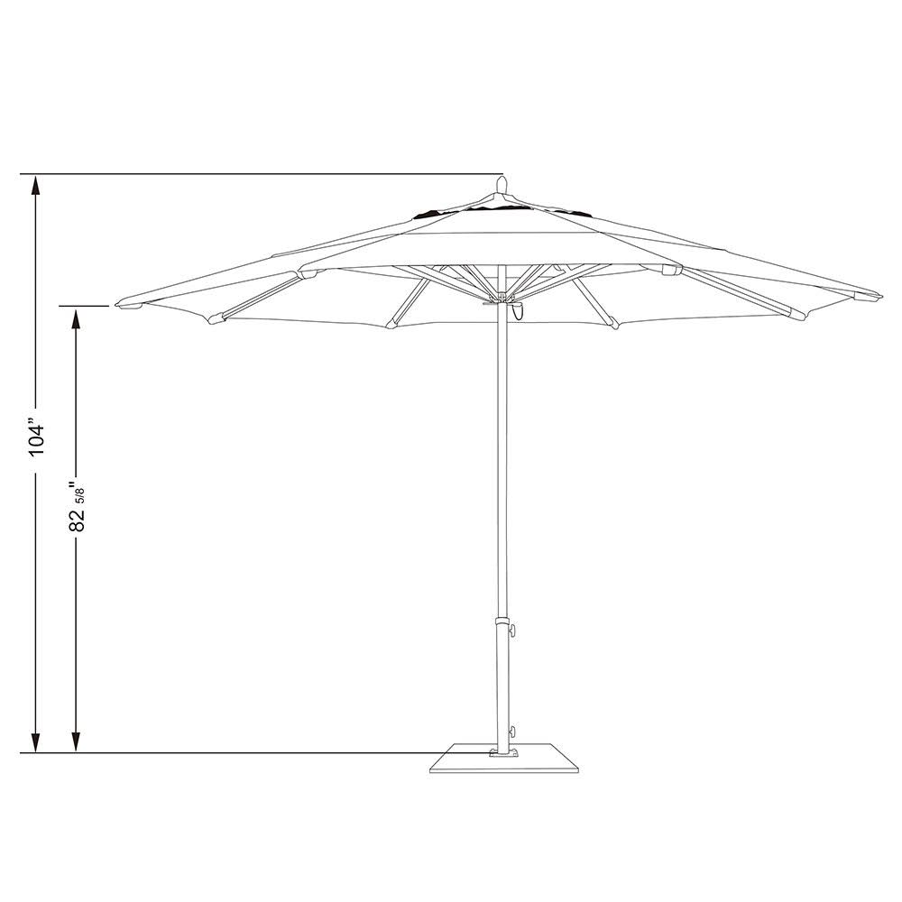 Navy Aluminum Pole Market Umbrella with Push Lift I450583