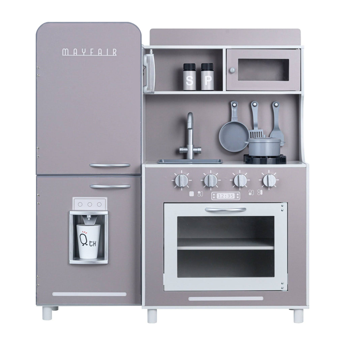 Gray Kids Play Kitchen with Cookware P646
