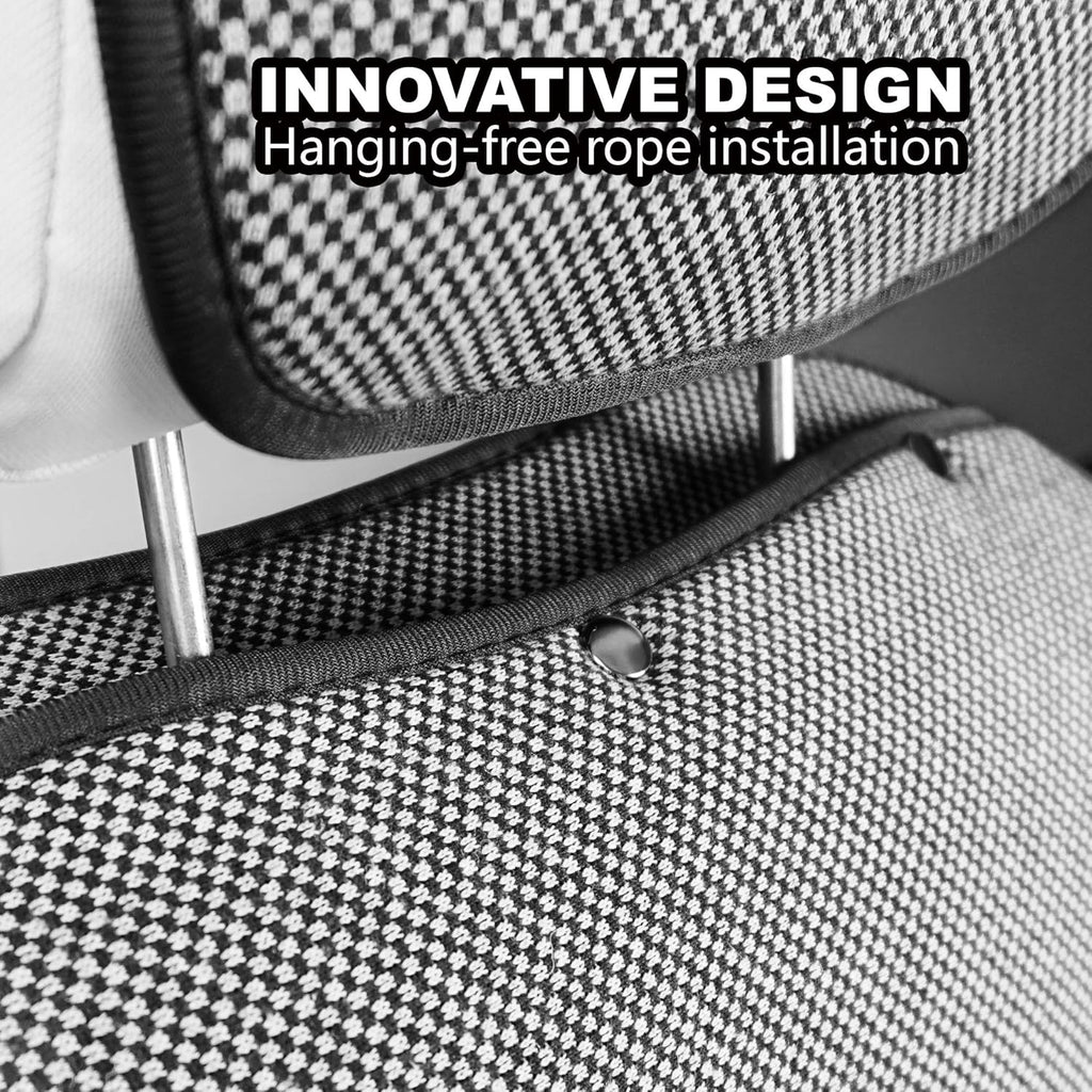 Black and White Car Seat Cushion Cover for Front of 2 Seats M738