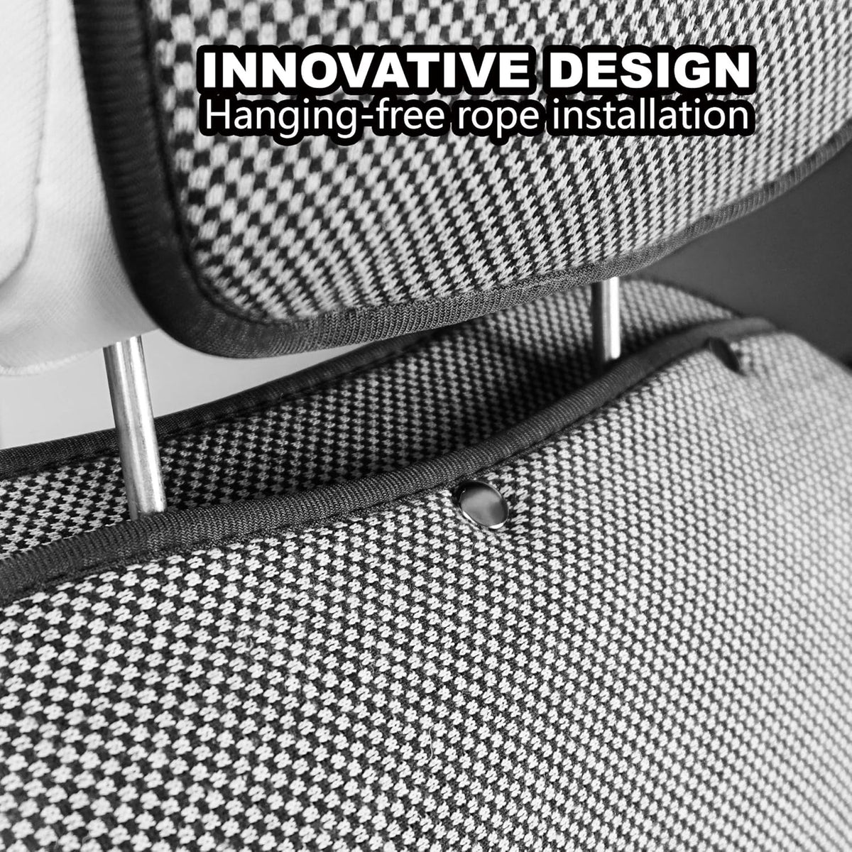 Black and White Car Seat Cushion Cover for Front of 2 Seats M738