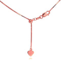 14k Solid Rose Gold 0.7mm Adjustable Box Chain 22" with Lobster Claw Clasp R7546