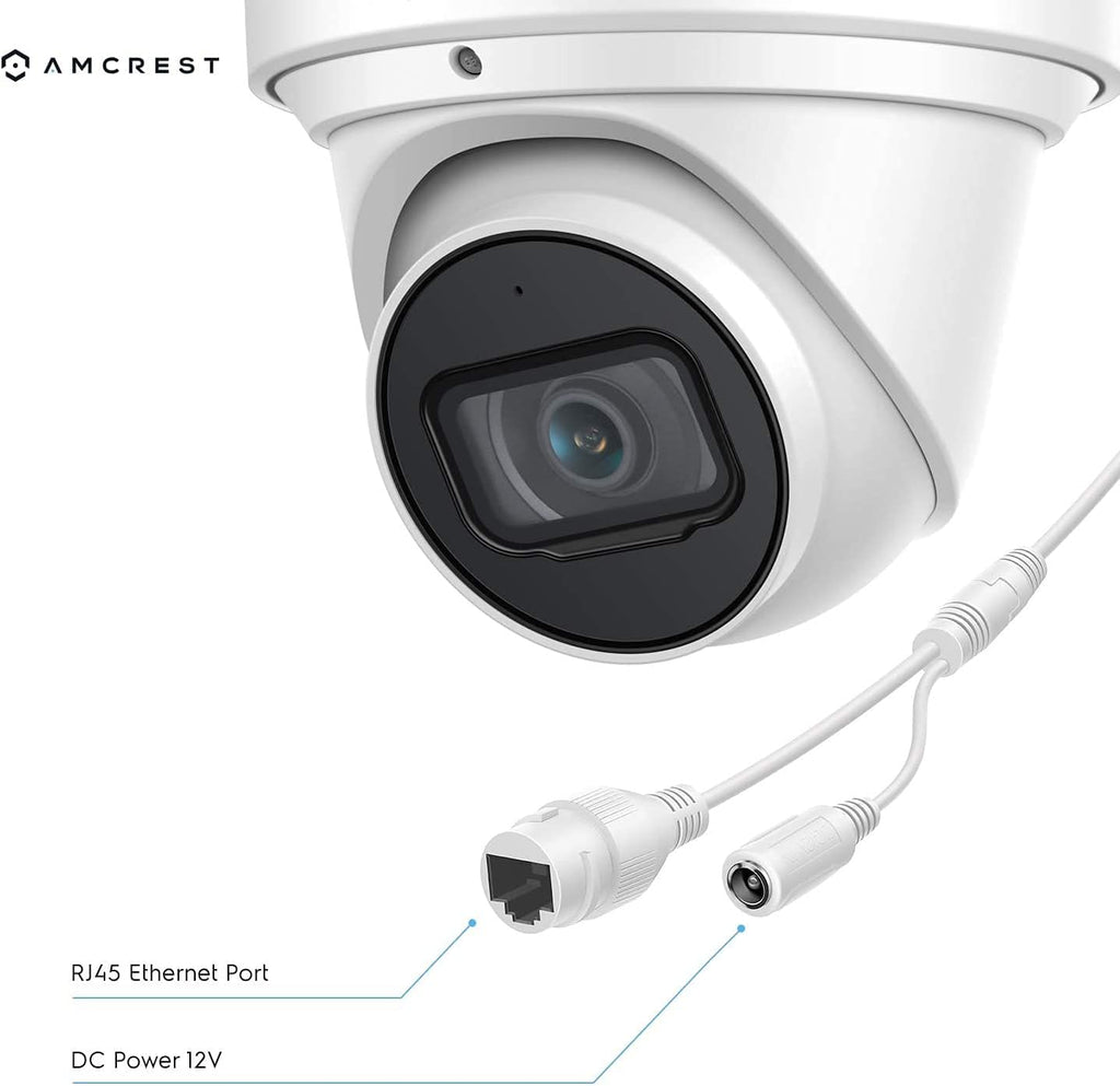 4K POE Outdoor Security Turret IP Camera, White C11498