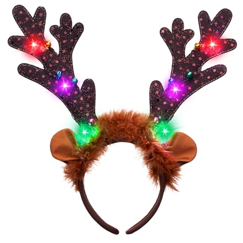 Light-Up LED Reindeer Headband E1121