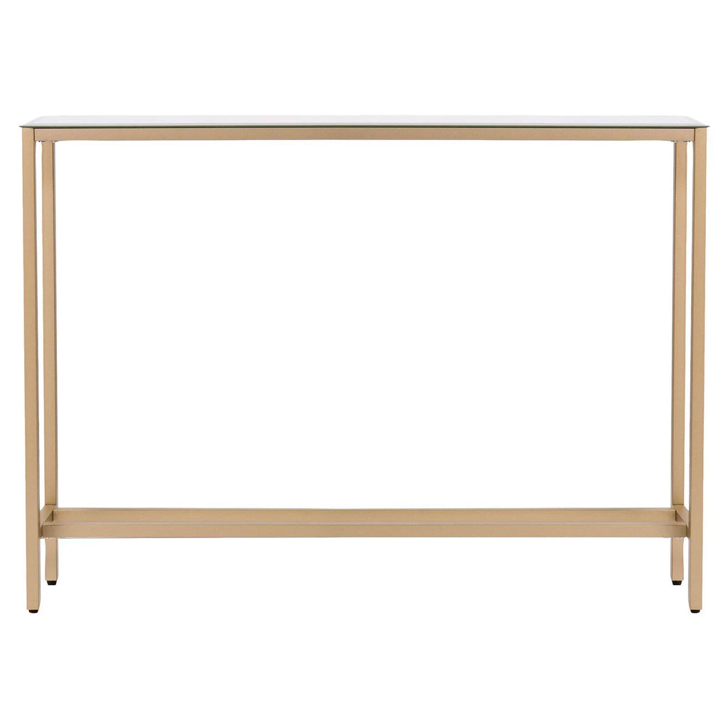 Gold Narrow Mirror Top Console Table V294