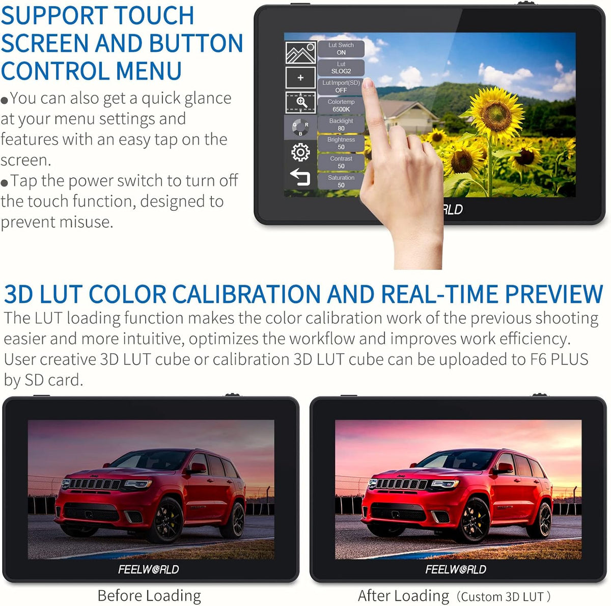 5.5 Inch 4K HDMI Input Output Touch Screen Camera Monitor C231