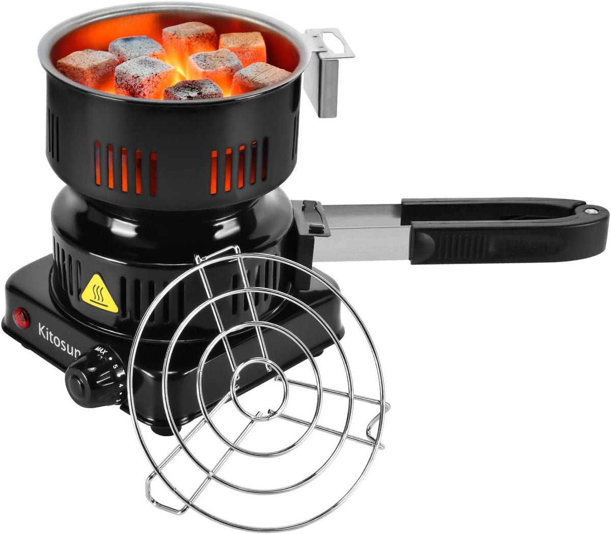 Coconut Charcoal Starter Hot Plate 120V 600W Stainless Steel Grill & Rack Pack of 2 O701