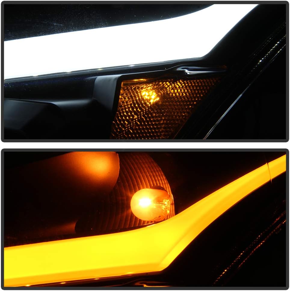 Black Headlights with LED Switchback DRL Z9434