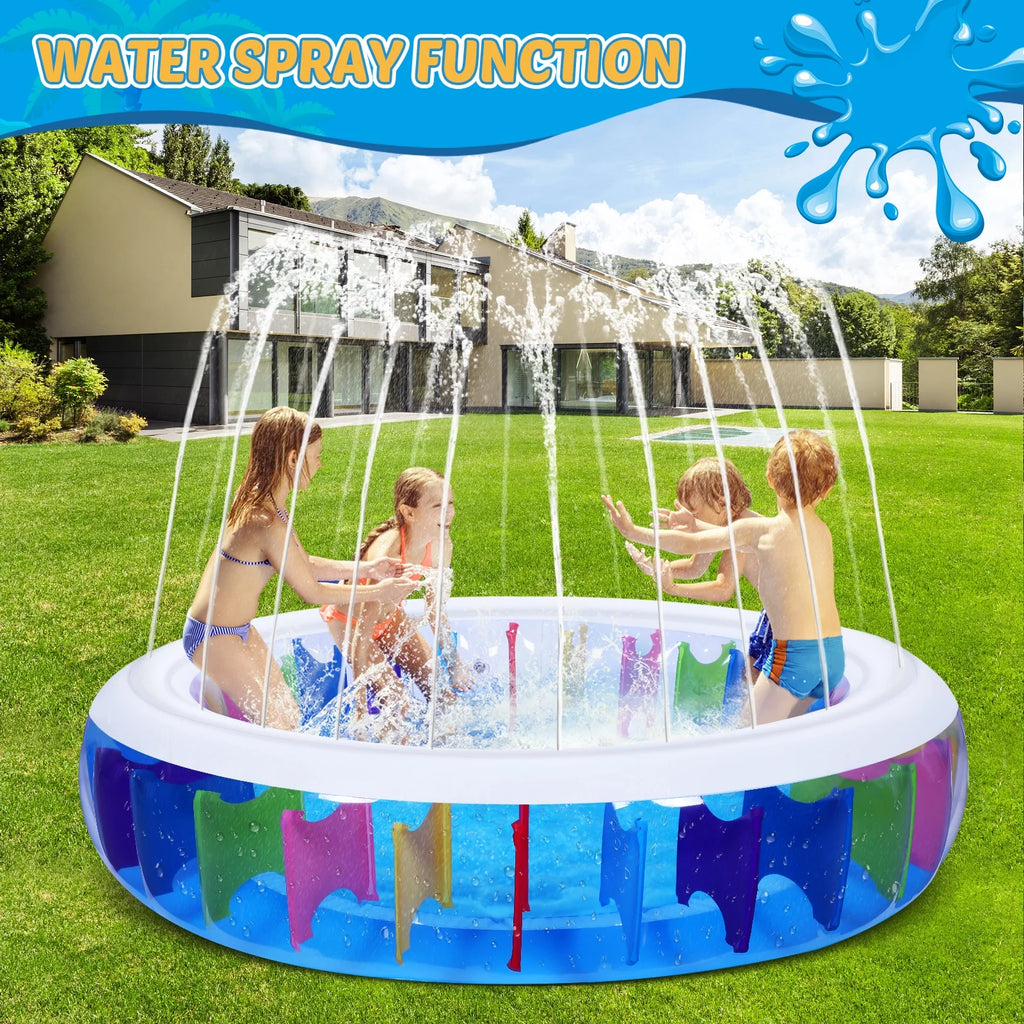 Inflatable Pool with Sprinkler, 180 x 180 x 40 cm N1947