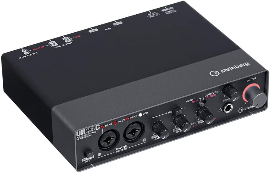 2x4 USB Audio Interface with Headphones, Pop Filter & XLR Cable Bundle D2076
