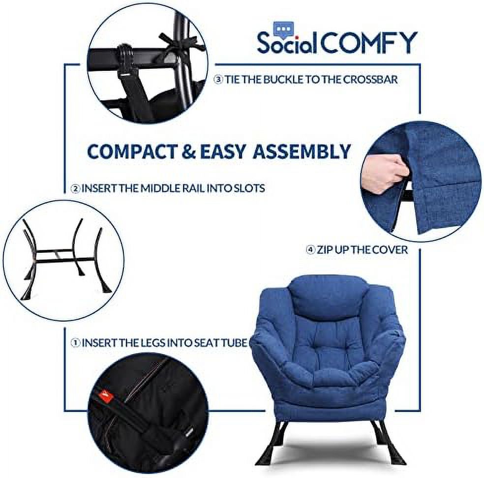 Modern Velvet Fabric Reclining Armchair with Side Pocket P532