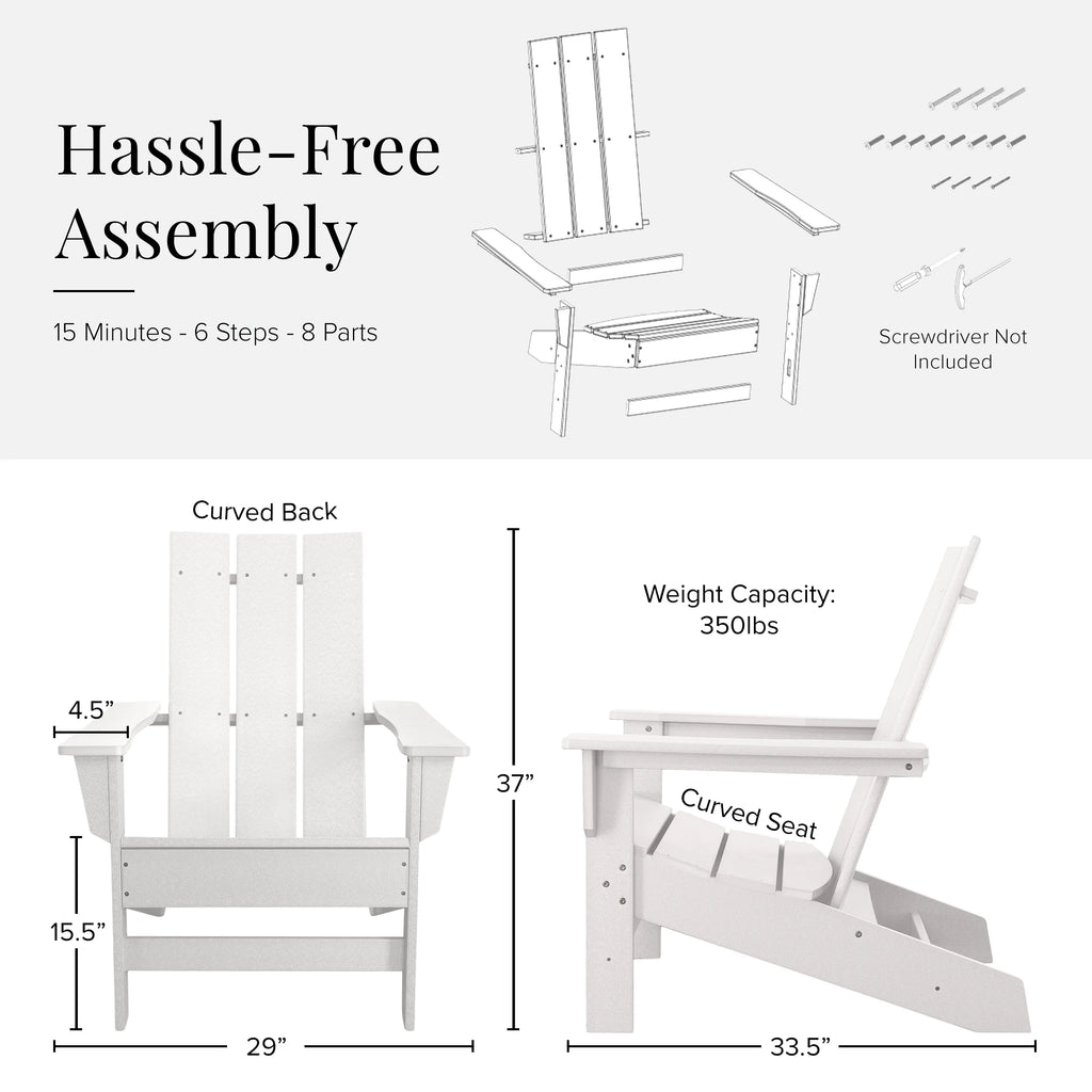 Oversized White Adirondack Chairs H459