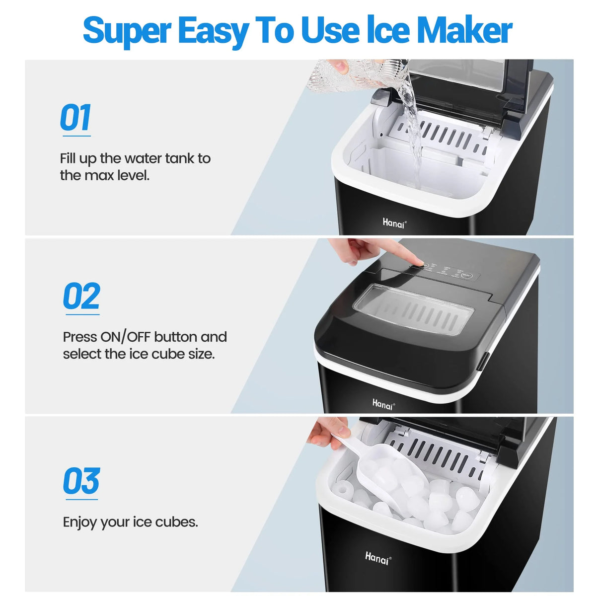 Portable Countertop Ice Maker with Ice Scoop and Basket L393162