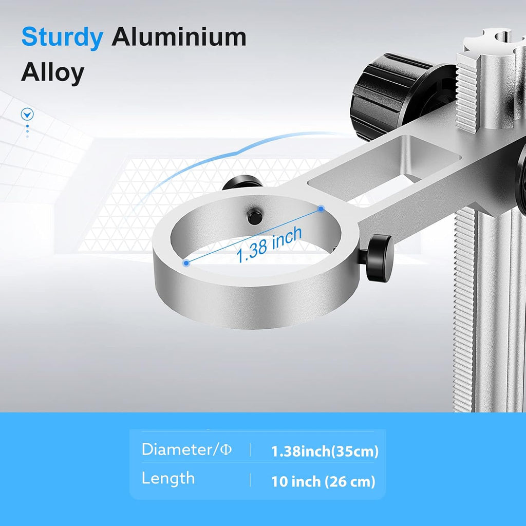 Microscope Base Stand Universal Holder Desktop Support Bracket for Max 1.4 Diameter USB LCD Digital Microscope Magnifier Camera, Aluminum Alloy T358953