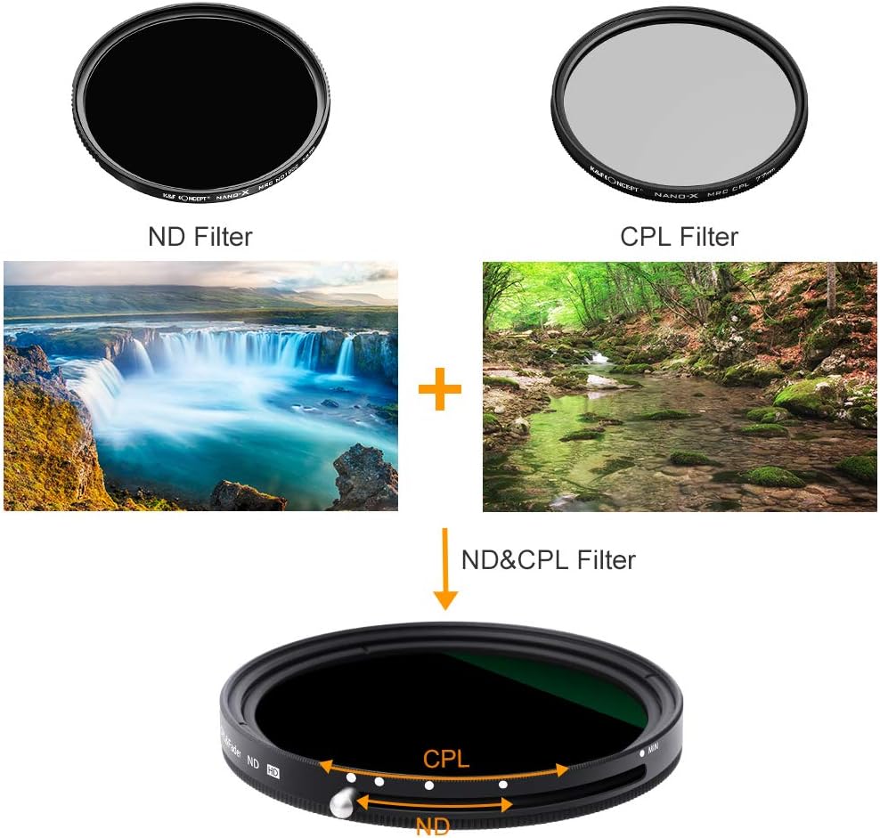82mm Variable Fader ND2-ND32 ND Filter and CPL Circular Polarizing Filter 2 in 1 E275