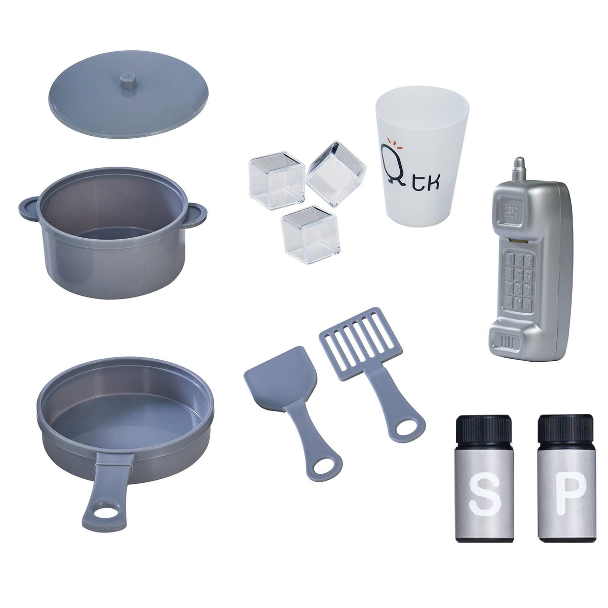 Gray Kids Play Kitchen with Cookware P646