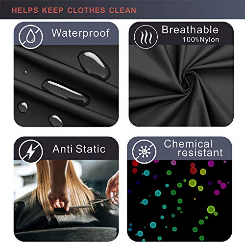 Nylon Barber Cape 64"x56" Waterproof Black O6889
