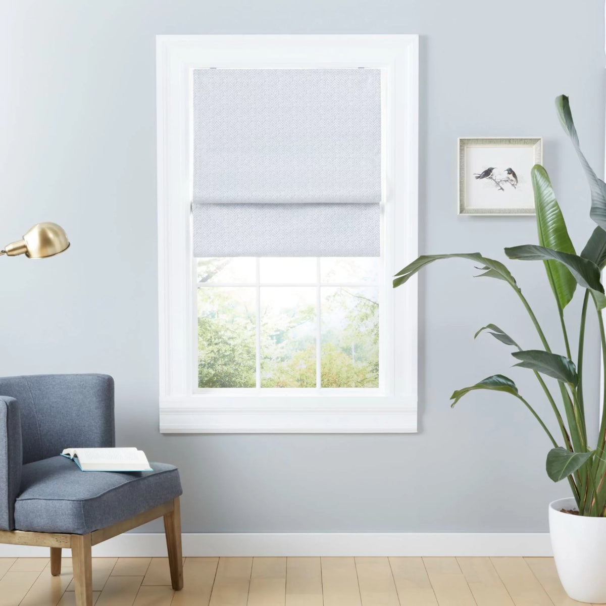 Silver Blackout Roman Shade A187843
