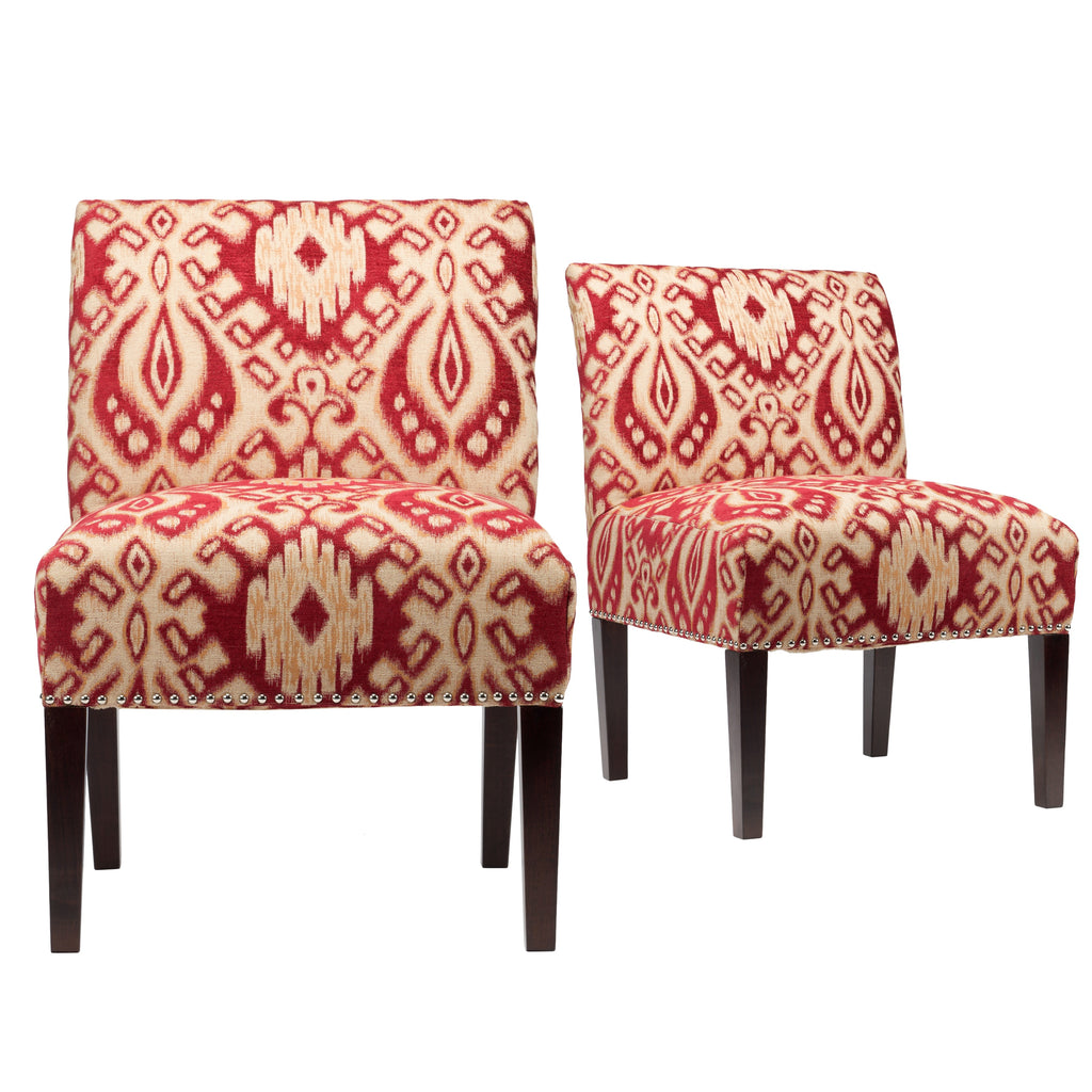 Brown Geometric Accent Chair V6930
