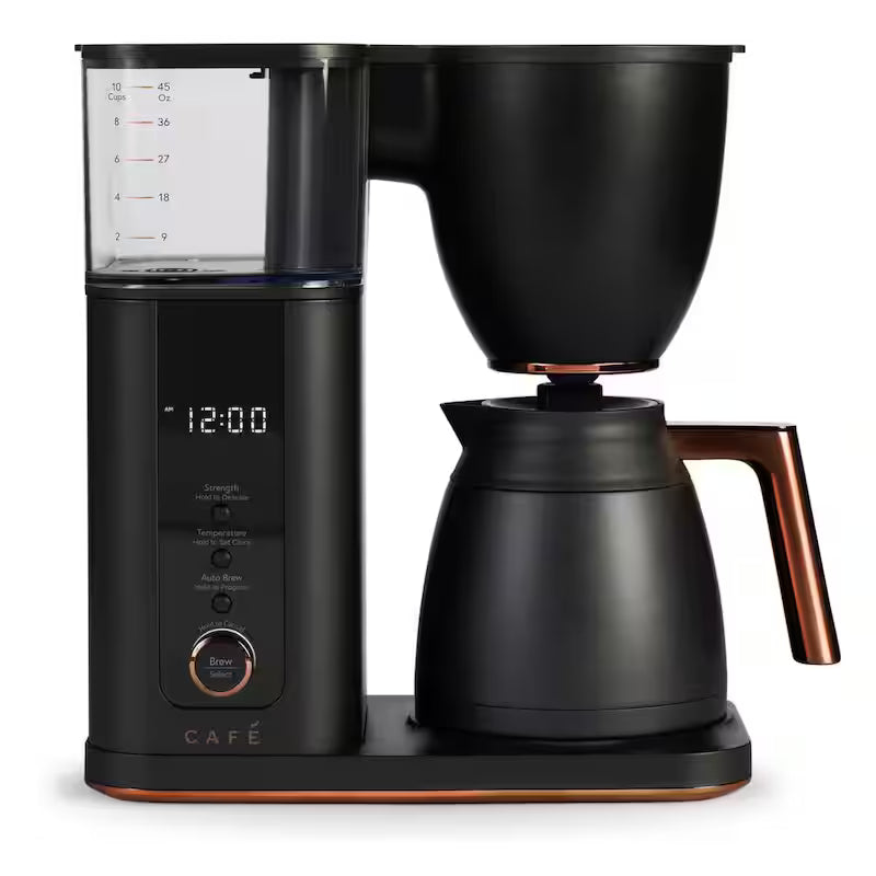 10 Cup Matte Black Drip Coffee Maker with Thermal Carafe O987702