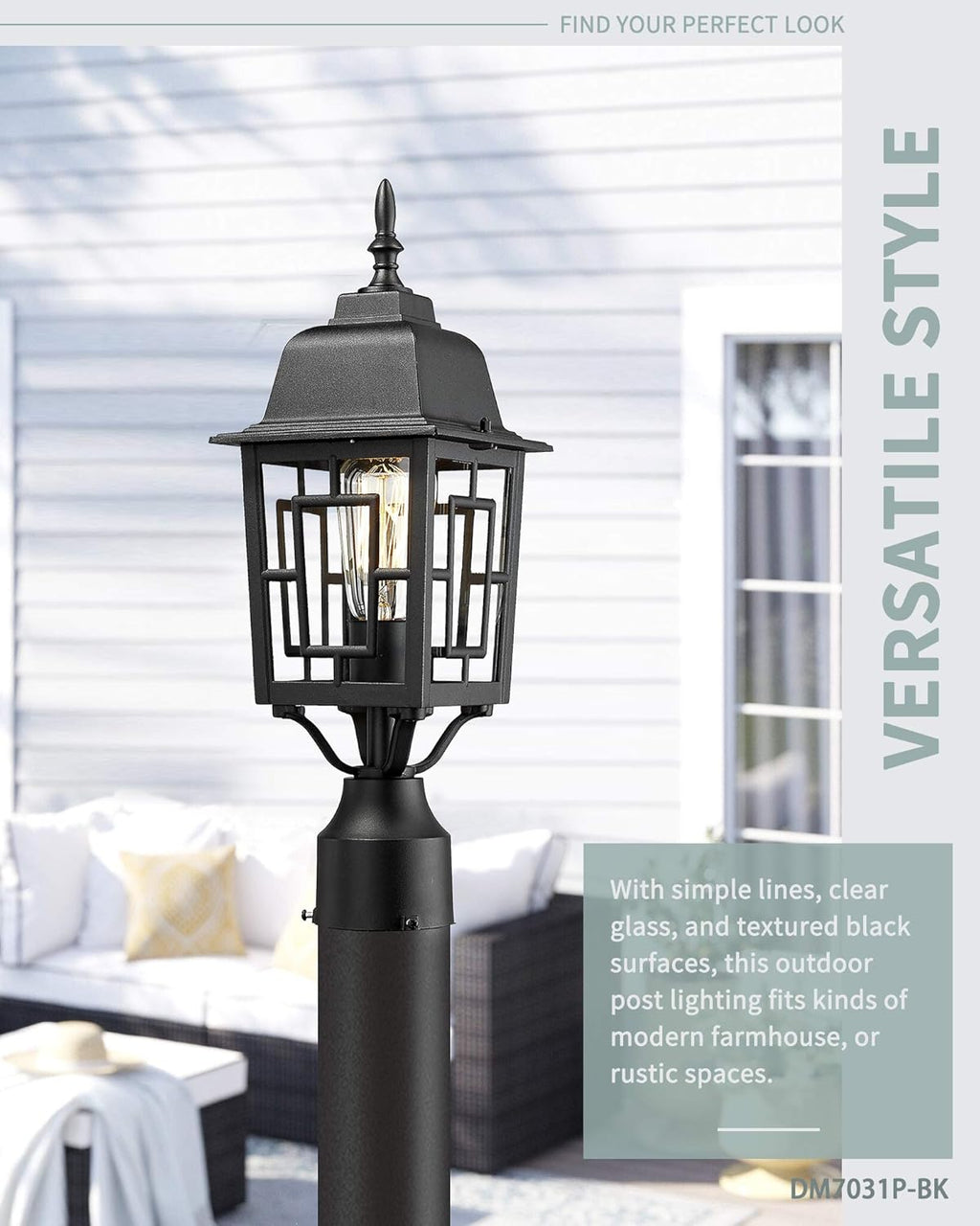 Set of 2 Cast Aluminum Outdoor Post Lights with Pier Mount Adapter E2630