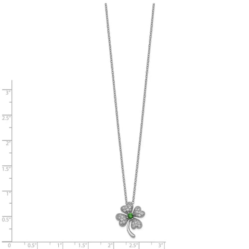 18 Inch Sterling Silver Four Leaf Clover Necklace M4775
