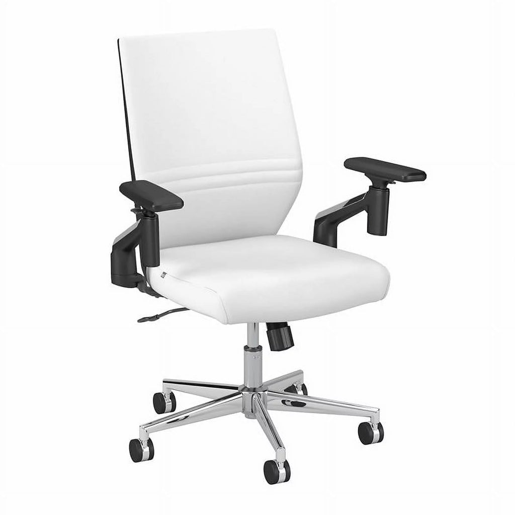 White Faux Leather Office Chair J2225