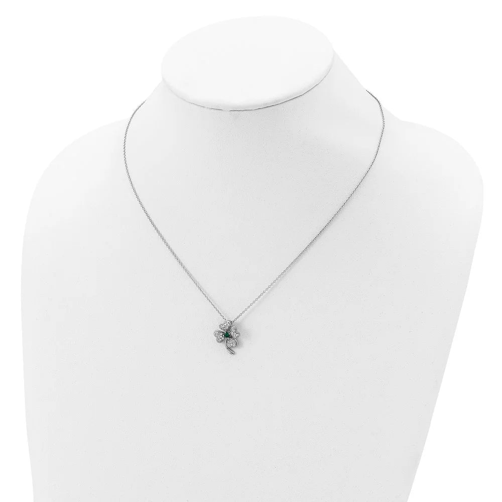 18 Inch Sterling Silver Four Leaf Clover Necklace M4775