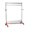 Blue Steel Rolling Garment Rack H1386