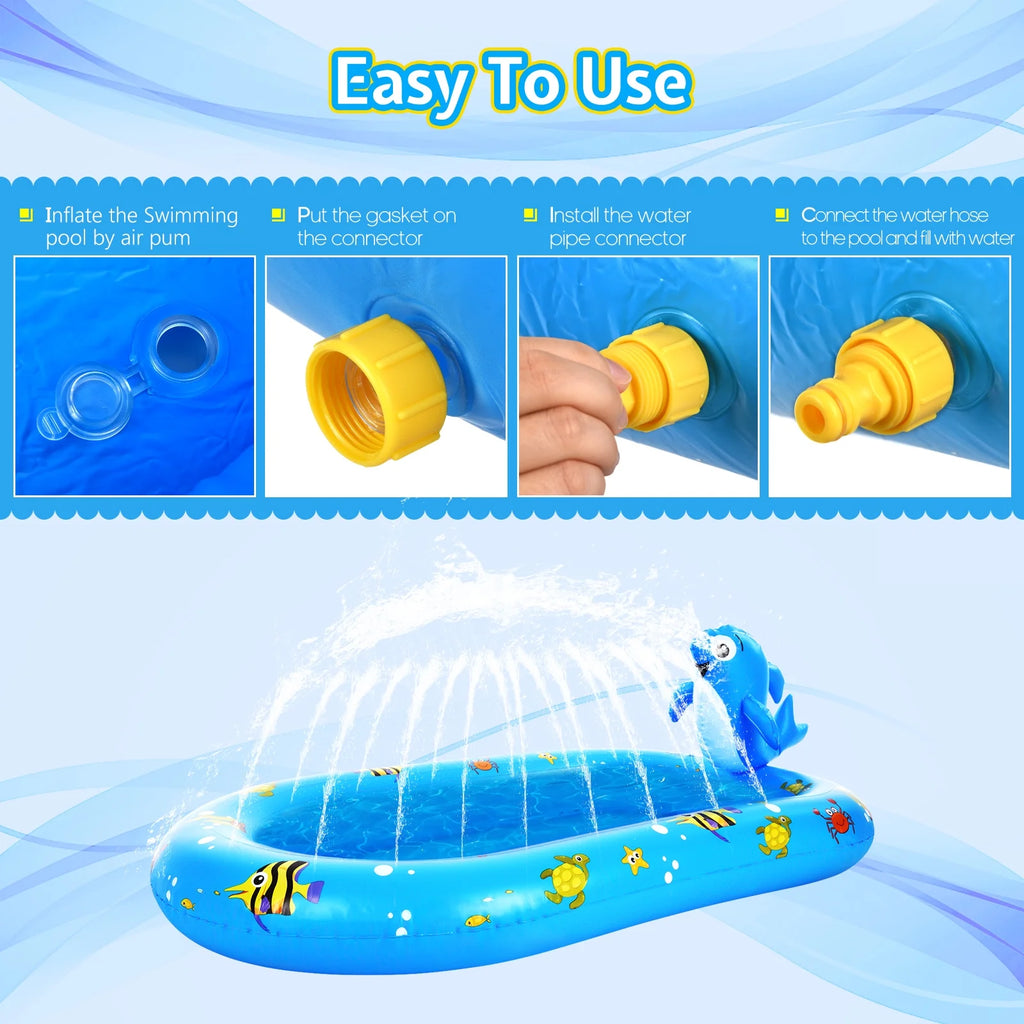 Inflatable Sprinkler Pool 170 * 101cm / 67 * 40in B20532