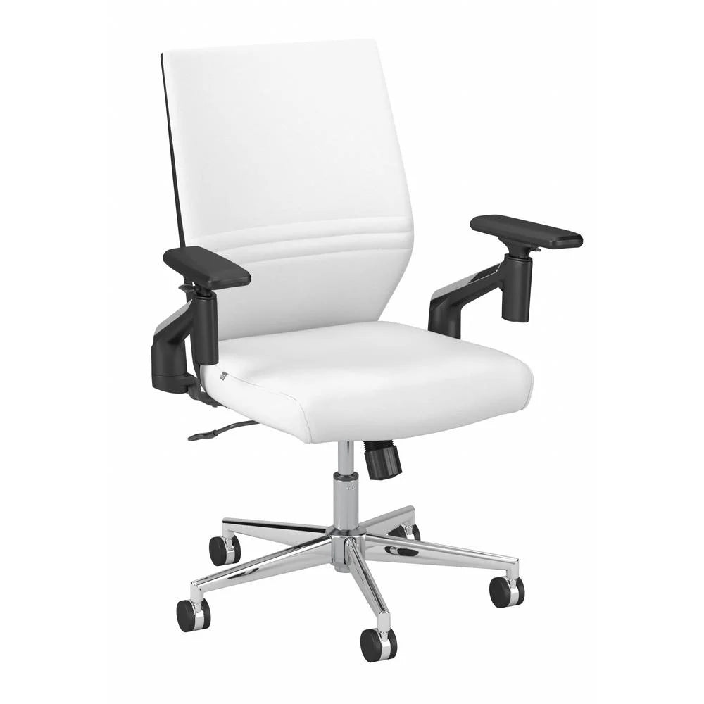 White Faux Leather Office Chair J2225