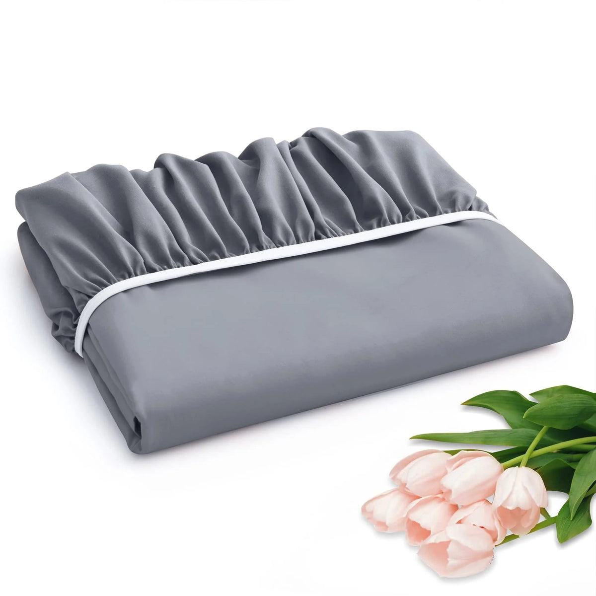 Queen Size 24 Inch Deep Pocket Microfiber Fitted Sheet B810953