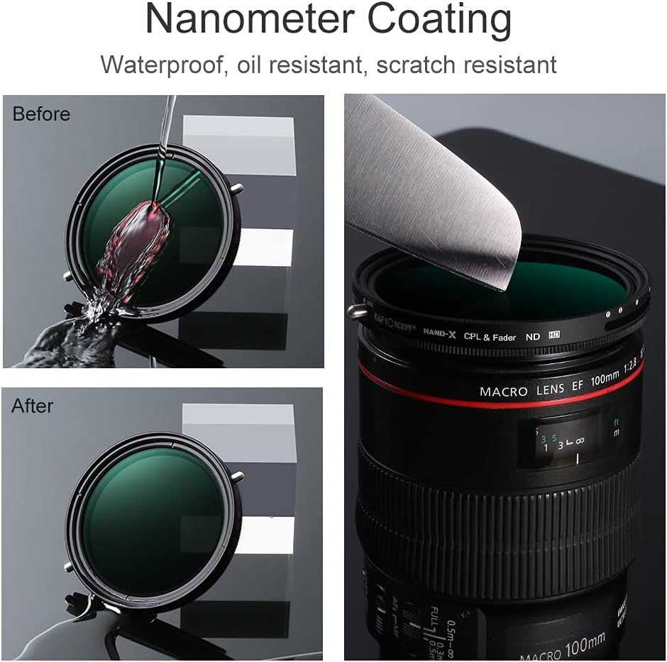 82mm Variable Fader ND2-ND32 ND Filter and CPL Circular Polarizing Filter 2 in 1 E275