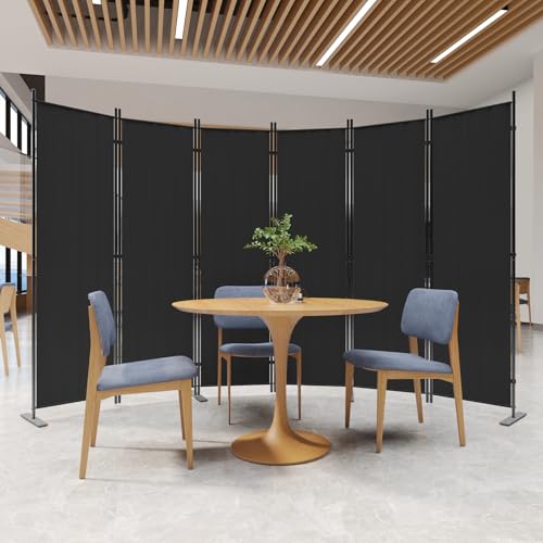 8 Panel 6 Ft Tall Black Folding Room Divider D810458