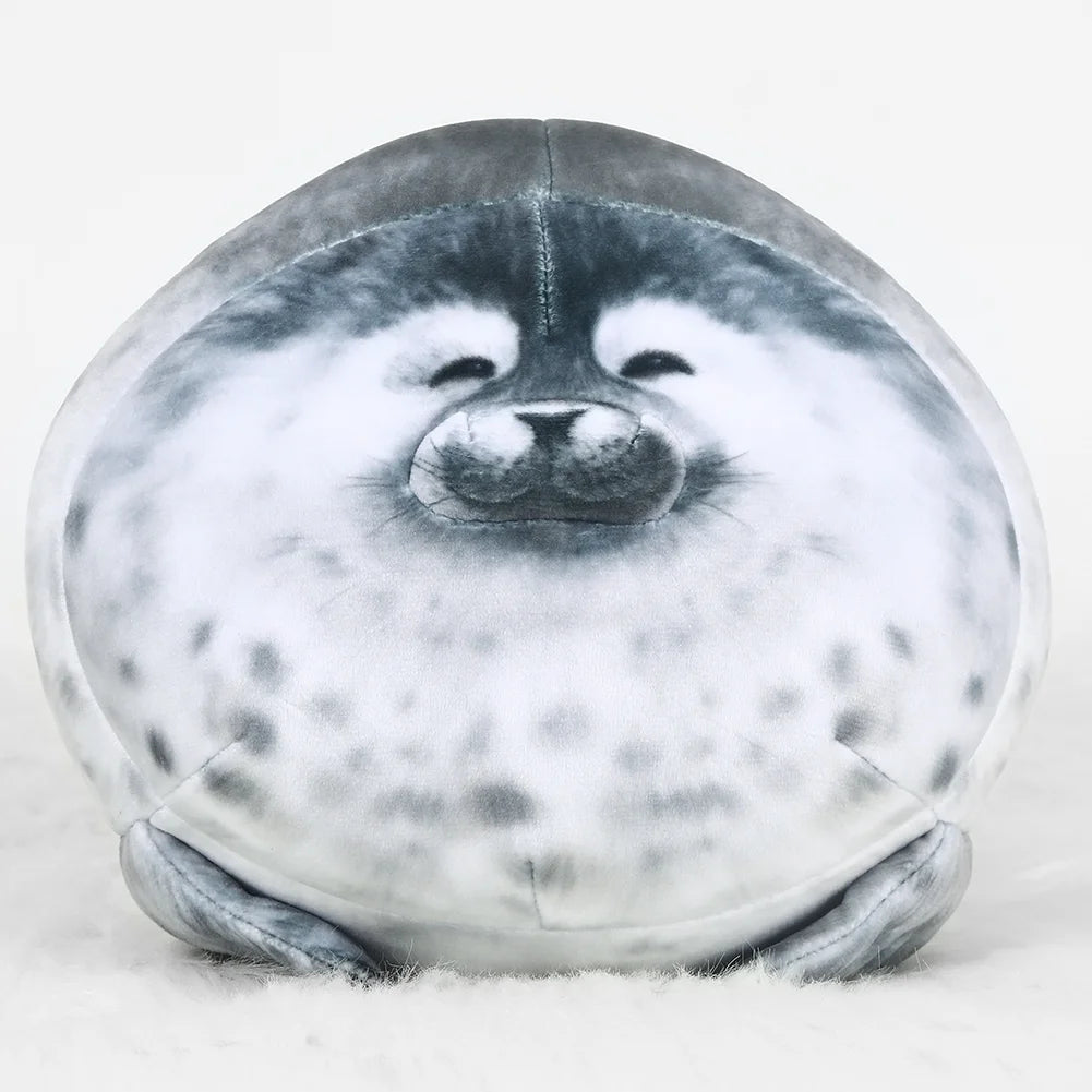 Gray 11.8 inch Plush Seal Pillow M143