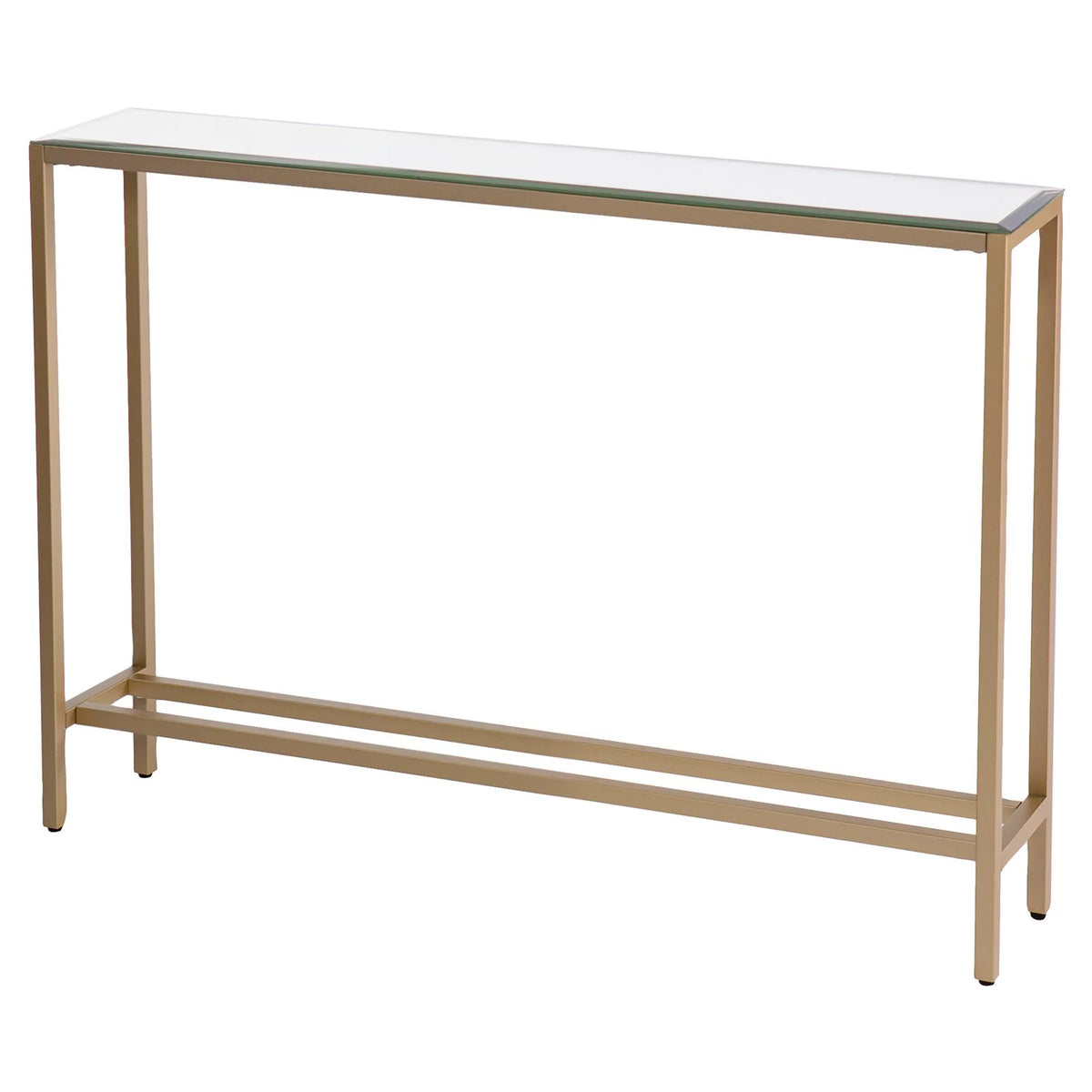 Gold Narrow Mirror Top Console Table V294
